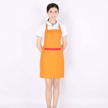 가정용앞치마 스타일리쉬 앞치마주문제작 LOGO 가게 마트 망카 밀크 티 숍 음식 둘레 허리 인쇄레터링 3700989411, 588 얇은 목걸이 주황색