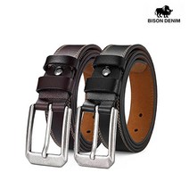 BISON DENIM 바이슨데님 남자 남성 수제 소가죽 캐쥬얼 버클 벨트 W71588