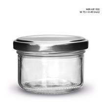 유리병 미르 미니하프 100ml 수입양념병 잼병 소분저장 미니병 밀폐용기, 실버, 1개