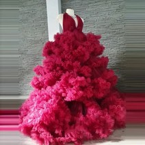 퍼프 러플 임산부 얇은 명주 그로스 가운 사진 촬영 러플 임산부 드레스 베이비 샤워 베이비 샤워, 72.XL  4