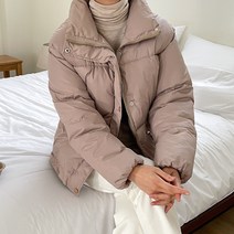 타니즈 폰데 하이넥 스트링 웰론 여성 숏 패딩