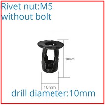 자동차 라이센스 탄소강 앵커 너트 금속 철 베이스 클램프 고정 플레이트 볼트 M5 M6 꽃잎 리벳, 3.black M5 10pcs