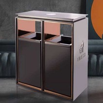 야외 휴지통 쓰레기통 업소용 대형 스테링레스, S 블랙골드, 1개