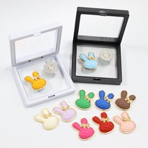 [더블이글] (선물용) 퀼팅 토끼 골프볼마커 + 자석모자클립 세트 _ 볼마크 홀인원 버디 선물 캐디 라운딩 필드, 블랙, 라이트핑크