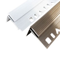 데코논슬립 F자 재료분리대(3mm) 2.4M(2Color) _몰딩 마루몰딩 바닥타일 타일마감 마감재 꼼꼼이 코너비드 ㄱ자, 알루미늄색
