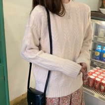 여성 앙고라 니트 지그재그 니트짜임