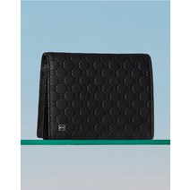 23SS [LOUIS][루이스] 블랙 가죽 루이스 엠보 DD 패턴 명함 카드 지갑{지폐수납) DBWA3E365BK