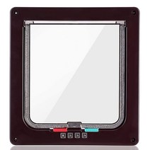 고양이안전문 대형견울타리 방묘창 반려동물 자유출입 캣먼동 반려묘 출입 유리 설치 나무 철, L-대형, 05 커피색-M겉치수가 높음20X