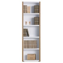 예뫼솔 2000시스템5단책장 400-500-600-800-1000-1200사이즈 수납선택 책장 책꽂이, 5단-0600책장-오크+화이트