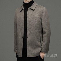 중년 남성 트위드 울 모직 자켓 두꺼운 싱글 버튼 쇼트 코트 재킷 40대 50대 직장인