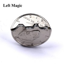 매직 찢어진 동전 트릭 환상 및 복원 선물재미있는 마술 난감접는 동전 바이트 동전 달러 버전매직 B1013, 단일옵션