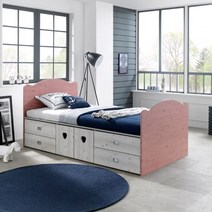 로미 2단서랍&벙커&도어 수납침대 슈퍼싱글 프레임 (매트리스 별매), 본상품선택, 오크