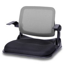 청심의자 컴포터블 폴딩백 프리미엄 LBA10 팔걸이형 접이식 틸팅 좌식의자 메쉬-투톤그레이, 투톤그레이