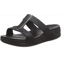 [크롯크스]샌들 몬터레이 메탈릭 웨지 이멘 Dark Charcoal/Black 22 cm