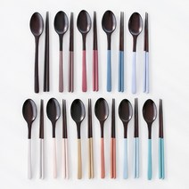 프라임 옻칠 우드 수저 젓가락 2인 세트 (11color), 애쉬크림x2