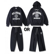 MELLURBANE [SET]어센틱 맨투맨or후드 트레이닝 셋업_네이비 hood set up_navy(set2)