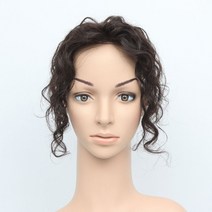 [W2042 프리미엄 웨이브] 전체 불파트 S컬 웨이브 인모100% 정수리 부분가발, 6cm×9cm/35cm, 자연검정