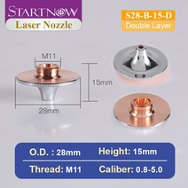 Startnow-HSG 소닉 레이저 노즐 직경 28mm Precitec Penta 섬유 기계 웨일딩 부품 커팅, 02 S28-B-15-D_09 1.8