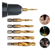 Store25 강한녀석 드릴탭 탭핑비트 나사탭 드릴비트 사라기리 6p세트/ 골드, 5