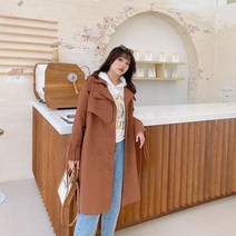 하프트렌치코트 S고기 롤 빅사이즈 가을트 여성 하프기장 와이드 루즈핏 무릎넘어 2199466766