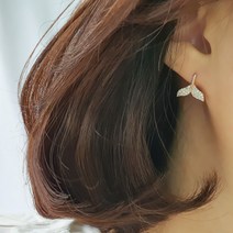 코코날다 925실버침 왕 고래꼬리 귀걸이 행운 돌핀 이어링 큐빅 데일리 링
