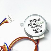 35BYJ46 DC 5V 12V 300 ohms 24V 스텝 영구 자석 기어 모터 소형 스테퍼 모터 가습기 수리 부품, 02 17MM shaft_05 12V 300 Ohms