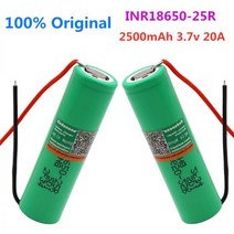 18650고방전 18650 고방전 100% 새로운 원래 INR18650-25R 2500mAh 브랜드 배터리 충전식 3.6V INR18650 25R + DIY 와이어, 3pcs, 03 3pcs