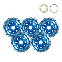 sali 5pcs 다이아몬드 콘크리트 그라인딩 휠 4 12 인치 연마 및 석재 표면 시멘트 대리석 암석 화강암 및 thinset 제거 앵글 그라인더 이중 행 휠 컵 청소, 4-12in 5pcs 더블 행 다이아몬드 그라인딩