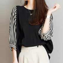 헤레이스 쉬폰배색블라우스 YMSH23SS270