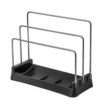 월넛도마 나무도마 캠핑 다기능 배수 냄비 커버 랙 주방 도마 스토리지 칼 홀더 정리, [02] Black