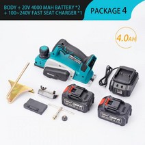 전기 목공 자동 대패 무선 라우터 트리머 배터리, 2배터리 4.0a, 유럽 ​​연합