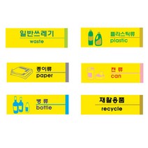 쓰레기 재활용품 분리수거 포멕스 표시 표지 안내판 1p/종이류 병류 플라스틱류 캔류 일반쓰레기, 병류 1529