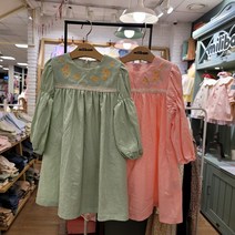 밀리밤 22년 #### 봄신상 #### 꽃자수 소매 벌룬 여아 원피스 MLOW22177