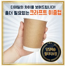 [바우에코팩] 이중종이컵 크라프트 이중컵 12oz 12온스 500개입, 롱개폐형 1000개입 (투명)