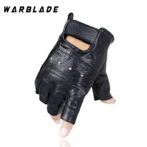 가죽반장갑 WarBLade-남성 정품 가죽 장갑 스포츠 운전 미끄럼 방지 Luvas 하프 핑거 양 핑거리스 체육관 피트니스