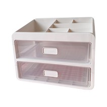 밀스턴 다용도 투명 화장품 정리함 2단, 화이트, 1개