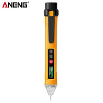 ANENG VC1010 디지털 ACDC 전압 감지기 스마트 비접촉 테스터 펜 미터 12-1000V 전류 전기 센서 테스트 연필, VD1010 옐로우