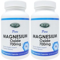 My Life 마이라이프 산화마그네슘 700mg 120 야채캡슐 2병, 120정