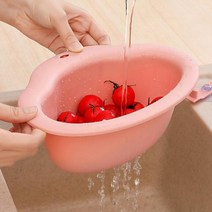 BUyuS싱크대모서리 물기제거 수납 싱크대 과일세척 흡착식 물빠지는 바구니 음식물쓰레기처리 싱크대 바구니굿딜 브이숍, 네이비