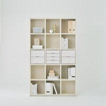 한샘 샘 책장 5단 120cm 서랍형 시공 (컬러 택1), 크림화이트_책장/베이지_서랍 (F)
