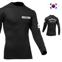 군헌터 쿨론 RECON 수색대대 검정 긴팔 군인 군용 군대 티셔츠