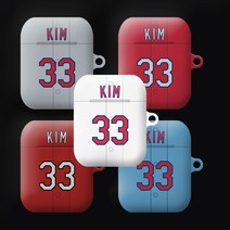 와우박스 주문제작 2021시즌 메이저리그 세인트루이스 카디널스 김광현 싸인 야구 유니폼 에어팟 버즈 무선 이어폰 케이스, 무광 하드케이스, 버즈(밑판 검정색)