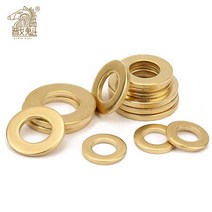 동 와샤 20100pcs M2 M2.5 M3 M4 M5 M6 M8 M10 M12 GB97 DIN125 솔리드 황동 구리 플랫 와셔 일반 가스켓, M8x16x1mm(50PCS)