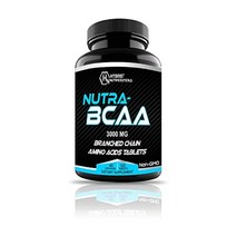 뉴트라 bcaa 3000mg 분지쇄 아미노산 보충제 - 2:1:1 l-류신 l-이소류신 및 l-발린 - 프리앰프 운동 후 성능 비GMO 비건 - 120정