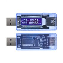USB 전류 0-3A 전압 4-20V 용량 테스터 볼트 감지 충전기 미터 모바일 전원 배터리 테스트, [01] KWSV20 Blue, 01 KWS-V20 Blue