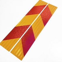 마이웨이카 대형 화물차 트럭 후부 반사 안전 스티커 반사지 반사판 (2매) 600*100mm 600*140mm, 특대형 (600*140mm)