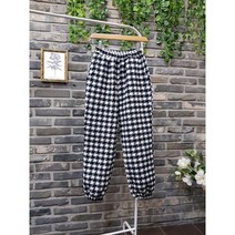 블랙화이트 패턴 밴딩 조거 팬츠