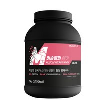 헬시오 머슬헬퍼 웨이 단백질보충제 프로틴 유청단백질 딸기맛 1kg 1통, 헬시오 머슬헬퍼 웨이 단백질보
