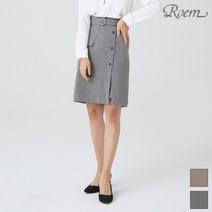 로엠 체크 셋업 미디 기장 스커트_RMWH949R11