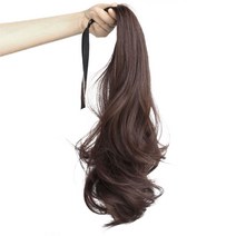 [뿌이뿌이가발] 여성 마야 포니테일 고열사 붙임머리 피스 부분가발 끈묶음형 달비 55CM, 초크브라운, 1개
